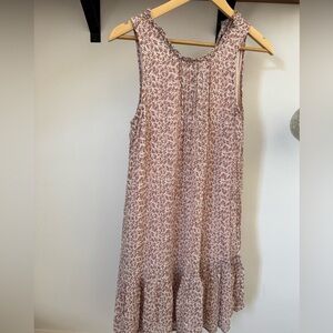 Anthropologie Pink and Black Ruffled Dress